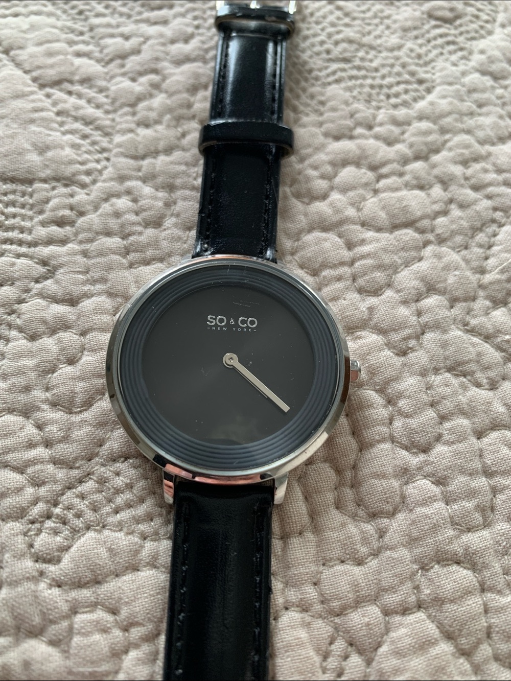 Black Leather Strap Watch